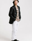 Three-Button Leather Blazer | Chiron