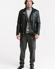 On Hand Non Water-Repellent Biker Leather Jacket | Ares