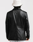 Three-Button Leather Blazer | Chiron