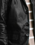 Three-Button Leather Blazer | Chiron