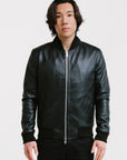 Non Water-Repellent Bomber Leather Jacket | Odysseus