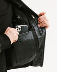 Non Water-Repellent Bomber Leather Jacket | Odysseus