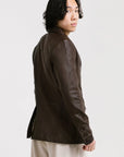 Non Water-Repellent Three-Button Leather Blazer | Chiron