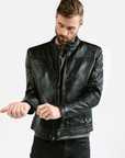 On Hand Racer Leather Jacket | Achilles