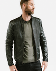 On Hand Slim Racer Leather Jacket | Theseus