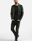 On Hand Slim Racer Leather Jacket | Theseus