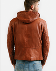 Non Water-Repellent Slim Racer Leather Jacket | Theseus