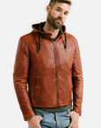 Non Water-Repellent Slim Racer Leather Jacket | Theseus