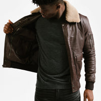 On Hand Aviator Leather Jacket | Icarus