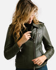 Non Water-Repellent Biker Leather Jacket | Aphrodite