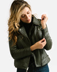 Non Water-Repellent Biker Leather Jacket | Aphrodite