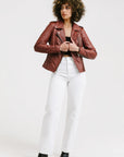 Non Water-Repellent Biker Leather Jacket | Aphrodite