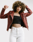 Non Water-Repellent Biker Leather Jacket | Aphrodite