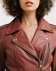 Non Water-Repellent Biker Leather Jacket | Aphrodite