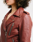 Non Water-Repellent Biker Leather Jacket | Aphrodite