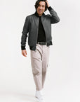 Non Water-Repellent Bomber Leather Jacket | Odysseus