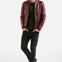 Slim Racer Leather Jacket | Theseus