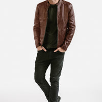 Slim Racer Leather Jacket | Theseus