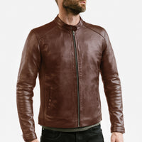 Slim Racer Leather Jacket | Theseus