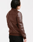 Non Water-Repellent Bomber Leather Jacket | Odysseus