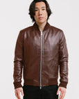 Non Water-Repellent Bomber Leather Jacket | Odysseus