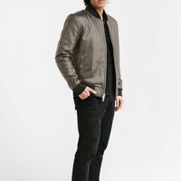 Non Water-Repellent Bomber Leather Jacket | Odysseus