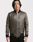 Non Water-Repellent Bomber Leather Jacket | Odysseus