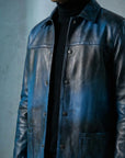 Warehouse Chore Two-Tone Leather Jacket | Poseidon