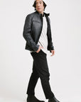 On Hand Racer Leather Jacket | Achilles