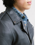 On Hand Non Water-Repellent Biker Leather Jacket | Ares