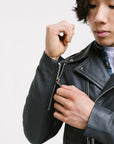 On Hand Non Water-Repellent Biker Leather Jacket | Ares