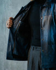 Warehouse Chore Two-Tone Leather Jacket | Poseidon