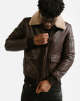 Non Water-Repellent Aviator Leather Jacket | Icarus