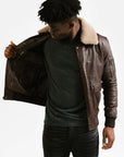 Non Water-Repellent Aviator Leather Jacket | Icarus