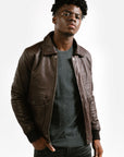 Non Water-Repellent Aviator Leather Jacket | Icarus