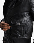 Non Water-Repellent Aviator Leather Jacket | Icarus