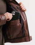 Non Water-Repellent Racer Leather Jacket | Achilles