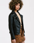 Non Water-Repellent Biker Leather Jacket | Aphrodite