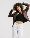 Non Water-Repellent Biker Leather Jacket | Aphrodite