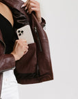 Non Water-Repellent Biker Leather Jacket | Aphrodite