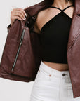Non Water-Repellent Biker Leather Jacket | Aphrodite