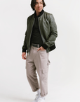 Non Water-Repellent Bomber Leather Jacket | Odysseus