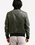 Non Water-Repellent Bomber Leather Jacket | Odysseus