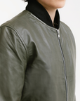 Non Water-Repellent Bomber Leather Jacket | Odysseus