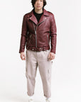 On Hand Non Water-Repellent Biker Leather Jacket | Ares