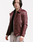 On Hand Non Water-Repellent Biker Leather Jacket | Ares