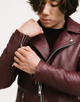 On Hand Non Water-Repellent Biker Leather Jacket | Ares