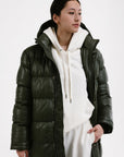 Long-Length Puffer Leather Jacket | Hestia