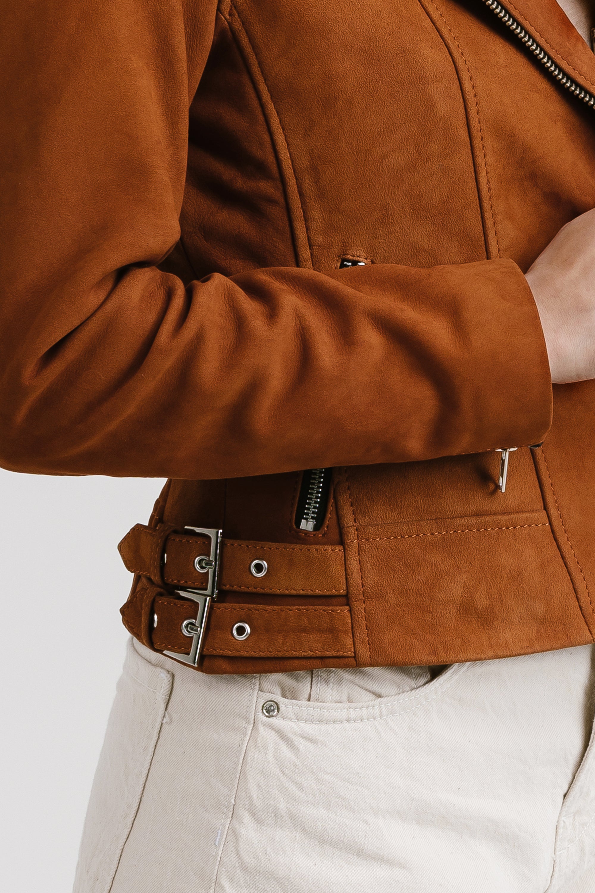 Women's Leather and Suede Water-Repellent Full-Grain Leather Jackets