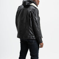 On Hand Shearling Trim Leather Jacket | Prometheus